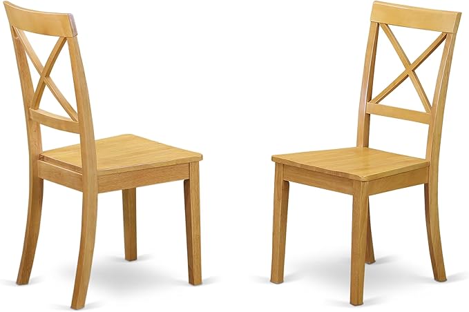East West Furniture NDBO5-OAK-W 5 Piece Kitchen Table Set for 4 Includes a Rectangle Dining Room Table with Dropleaf and 4 Solid Wood Seat Chairs, 30x48 Inch, Oak