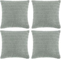 Fancy Homi 4 Packs Grey Blue Decorative Throw Pillow Covers 22x22 Inch by Fancy+Homi