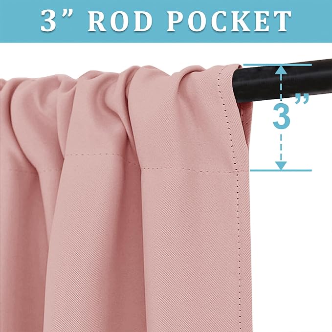 RYB HOME Kitchen Blackout Curtains Over Sink 36 inch Length, Rod Pocket Summer - Image 2