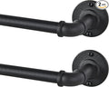 2 Pack Industrial Curtain Rods for Windows 48 to 84 Inches, for Indoor and by JoyUltra