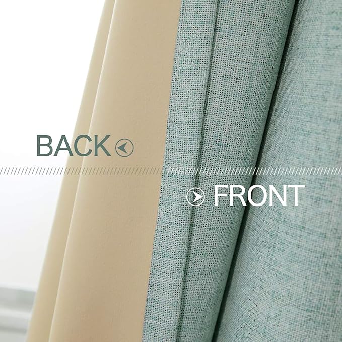 MIULEE Linen Blackout Curtains and Drapes 100% Room Darken Thermal Insulated - Image 6