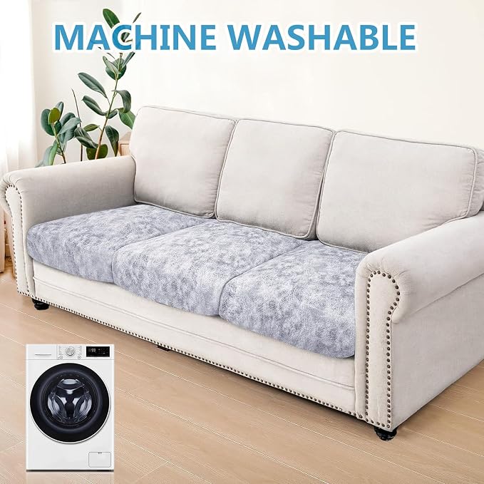 Leather Look Couch Cushion Covers Sofa Seat Slipcovers Sets Couches Furniture - Image 2