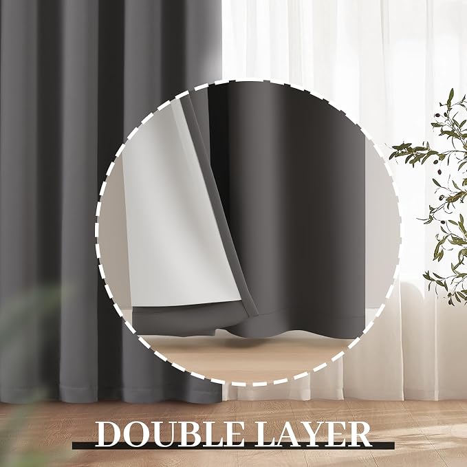 Yakamok Room Darkening 100% Blackout Curtains Grommet Window Treatments - Image 8