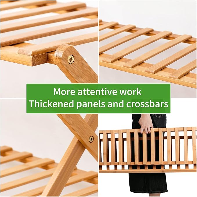 Choclaif Free Standing Shoe Racks for Closet, Shoe Shelf Bamboo Shoe Rack for Bedroom, Entryway Hallway Closet Living Room Organizer(3 Tier)