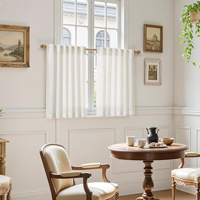 Nanspring Cafe Linen Curtains 30 Inch Length - Image 6