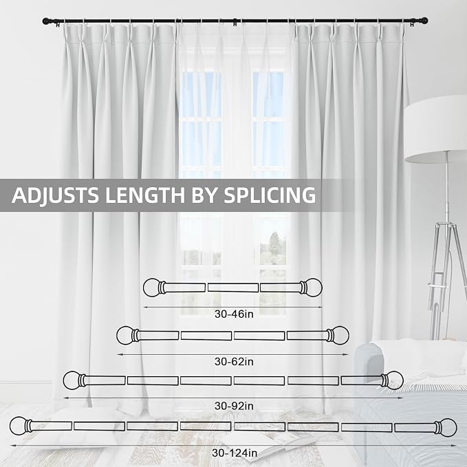 Thestoa Black Curtain Rods 2 pack - Image 5