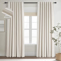 Topfinel Extra Long Total Blackout Linen Curtains 108 Inches Long by Topfinel
