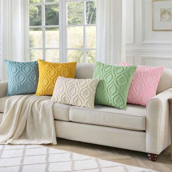decorUhome Summer Throw Pillow Covers 16x16 Inch Set of 2, Soft Plush Faux Wool - Image 6