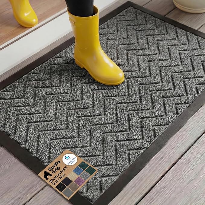 GORILLA GRIP 100% Waterproof All-Season WeatherMAX Doormat US Designed Natural by GorillaGrip