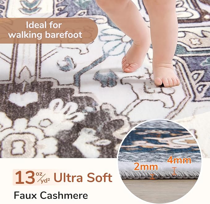 OPPODREAM Soft Area Rugs 4x6, Low-Pile Washable Rugs 4x6 - Image 2