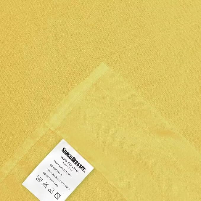 SpaceDresser Yellow Sheer Curtains 4 Panels Rod Pocket Semi-Sheer Curtain 45 - Image 6