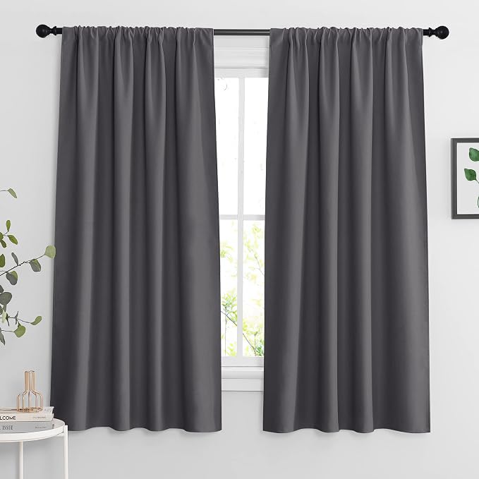 RYB HOME Blackout Curtains for Bedroom Living Room 63 inches Long, Thermal by RYBHOME