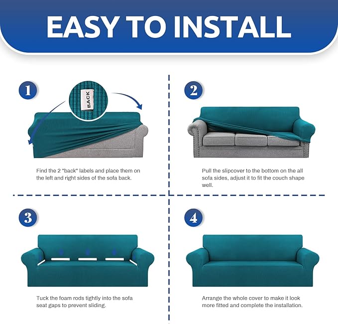 KEKUOU Stretch Sofa Cover Slipcover ，Couch Covers - Image 7