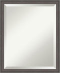 Amanti Art Silver Bathroom Mirror for Over Sink, 22x18 Florence Pewter Rectangle Vanity Mirror, Small Casual Frame, Hangs Horizonally and Vertically, Bathroom Wall Decor, Beveled Edge from WI, USA