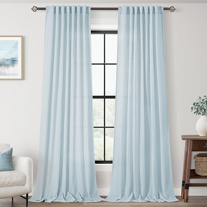 Sky Blue Curtains 90 inch Length by Jolilight