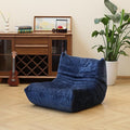 N&V Fireside Chair, Mid Century Armless Floor Sofa, Soft Premium Chenille Floor Lounge Chair, Foam Sofa Accent Chair for Living Room Bedroom and Office (Blue, Single)