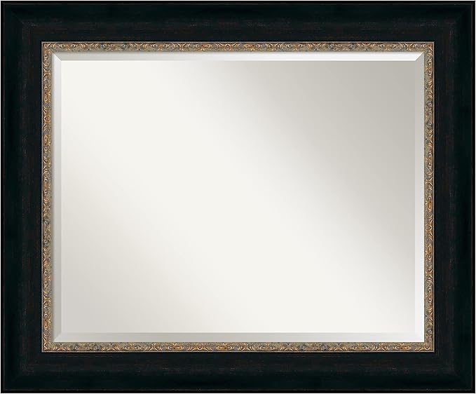 Amanti Art Bronze Bathroom Mirror for Over Sink, 29x35 Paragon Bronze Rectangle Vanity Mirror, Large Traditional Frame, Hangs Horizonally and Vertically, Bathroom Wall Decor, Beveled Edge