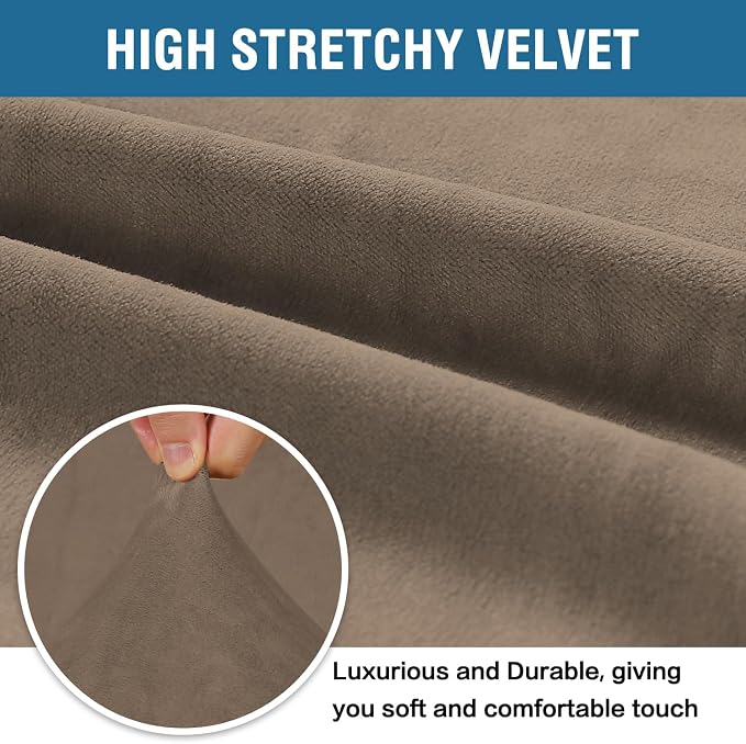 H.VERSAILTEX Stretch Velvet Armchair Cover Couch Covers 1 Cushion Chair - Image 3
