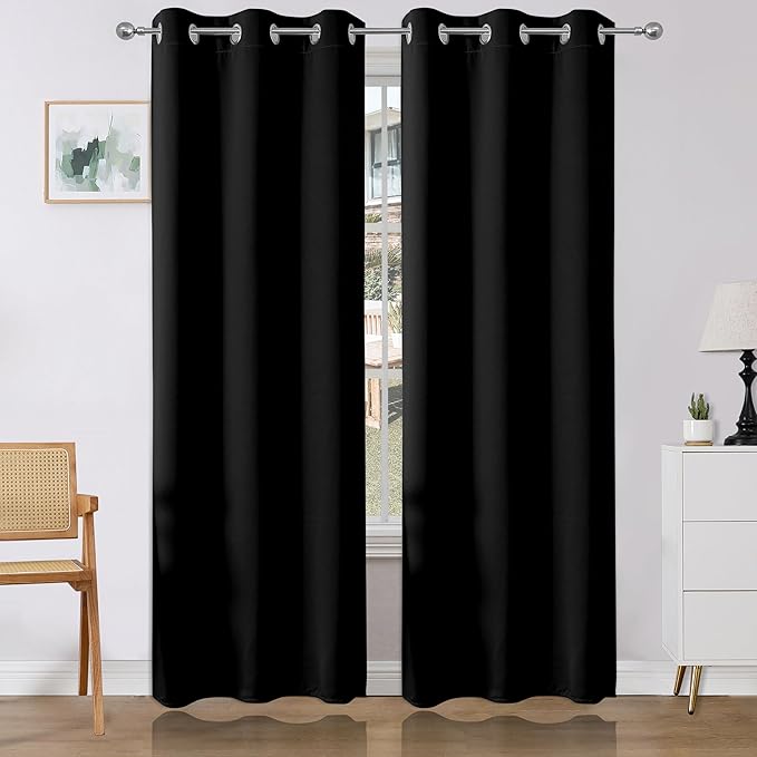 Joydeco Blackout Curtains 90 Inches Long 2 Panels Set, Thermal Insulated Long by JOYDECO