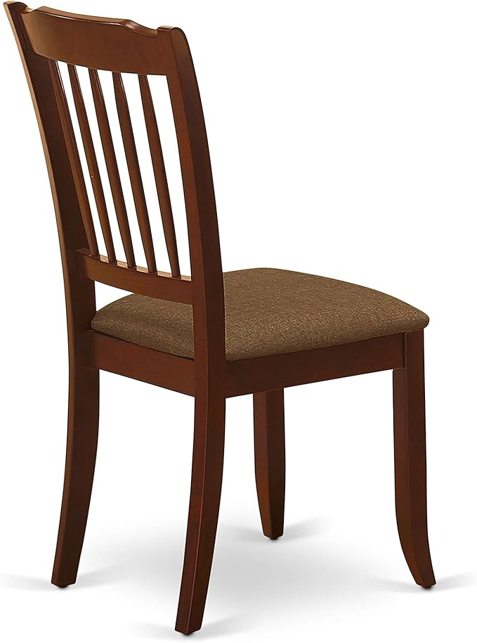 East West Furniture NODA5-MAH-C 5 Piece Dining Table Set for 4 Includes a Rectangle Kitchen Table with Butterfly Leaf and 4 Linen Fabric Kitchen Dining Chairs, 32x54 Inch, Mahogany