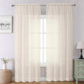 Chyhomenyc Cream Sheer Curtains 120 Inches Long by Chyhomenyc