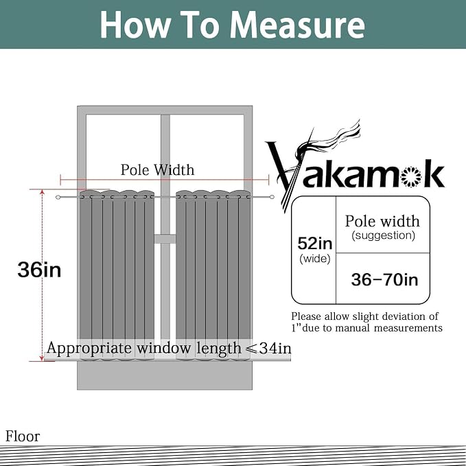 Yakamok 36 Inch Curtains Blackout Window Curtains - Image 7