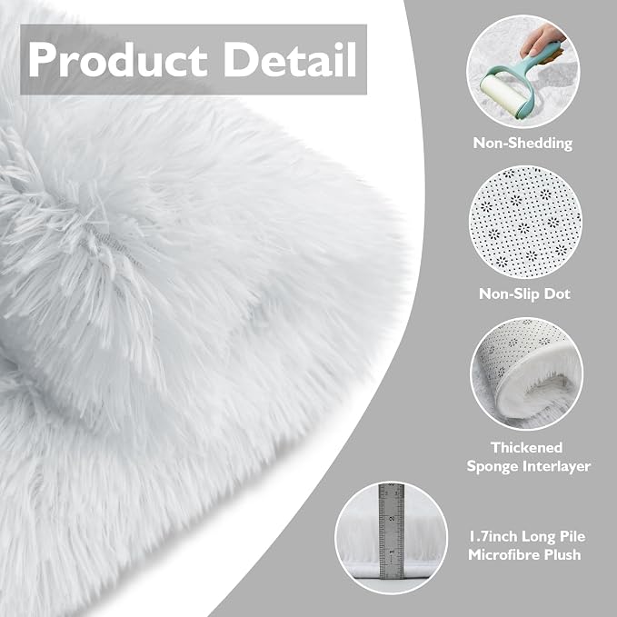 6x9 Fluffy Area Rug for Living Room, Shag Area Rugs for Bedroom - Image 5