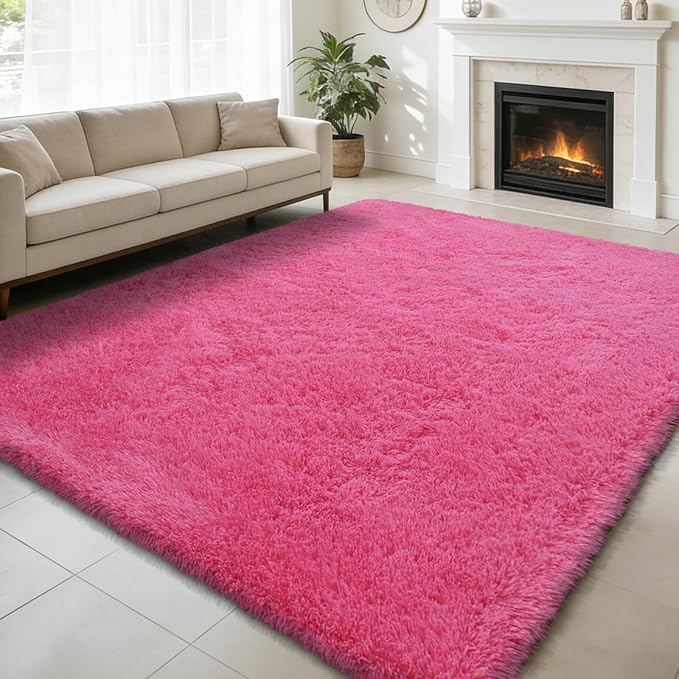 Shag Area Rug for Bedroom 4x6, Fluffy Area Rugs for Living Room, Soft Fuzzy Rug by yulidayang