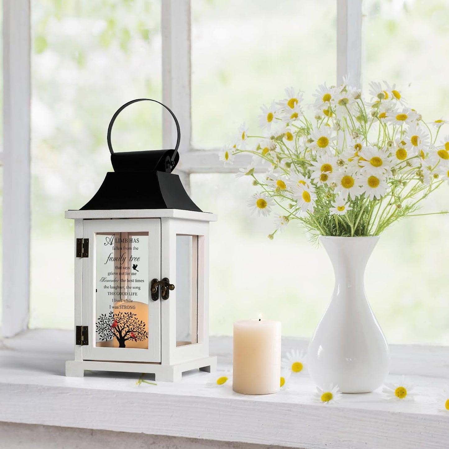 Memorial Lantern, Bereavement Sympathy Gifts for Loss of Loved One Mother Father, Bereavement Gifts Thoughtful Funeral Gifts in Memory of Loved One with LED Candle