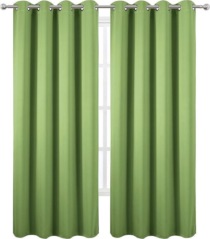 LEMOMO Blackout Curtains 66 x 95 inch/Light Green Curtains Set of 2 - Image 2