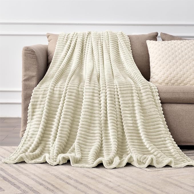 BEDELITE Fleece Blanket King Size – 3D Ribbed Jacquard Soft and Warm Decorative - Image 5