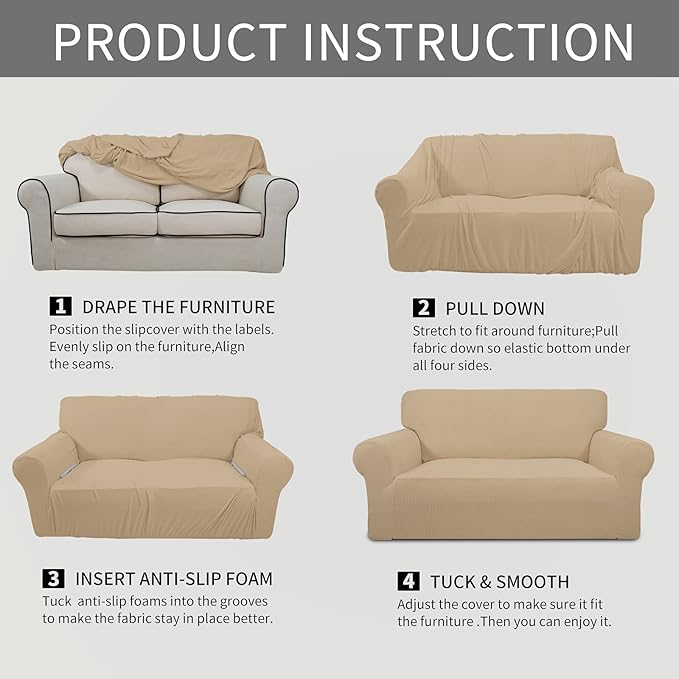 Easy-Going Stretch Loveseat Slipcover 1-Piece Sofa Cover Furniture Protector - Image 8