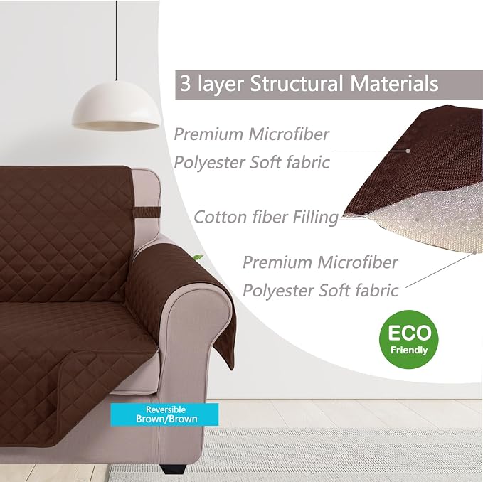 U-NICE HOME Recliner Chair Covers Reversible Quilted Water Repellent Pet - Image 5