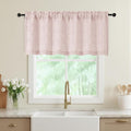 Blush Pink Valances for Windows, Light Filtering Faux Linen Textured Small by WelvetBLK
