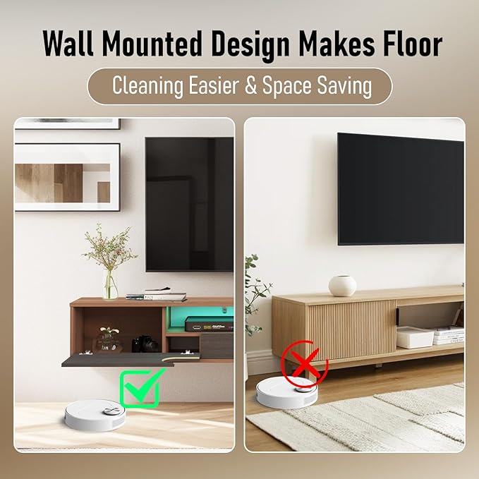 Pmnianhua Floating TV Stand with LED Lights,63'' Wall Mounted TV Cabinet Floating Under TV Shelf Media Console Entertainment Center with Storage Living Room Playroom Bedroom(Walnut)