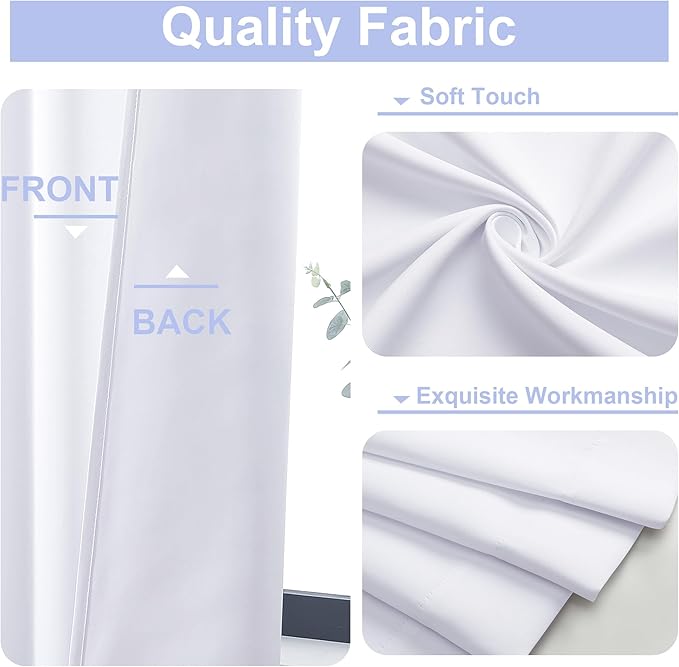 Simplebrand Pure White Light Filtering Curtains - Image 3