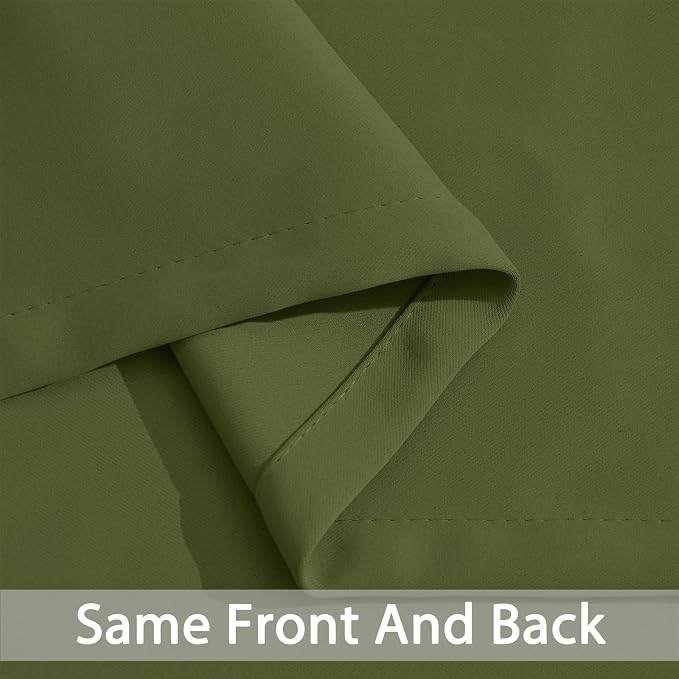 Yakamok Olive Green Curtains 84 Inches Length Blackout Curtain - Image 4