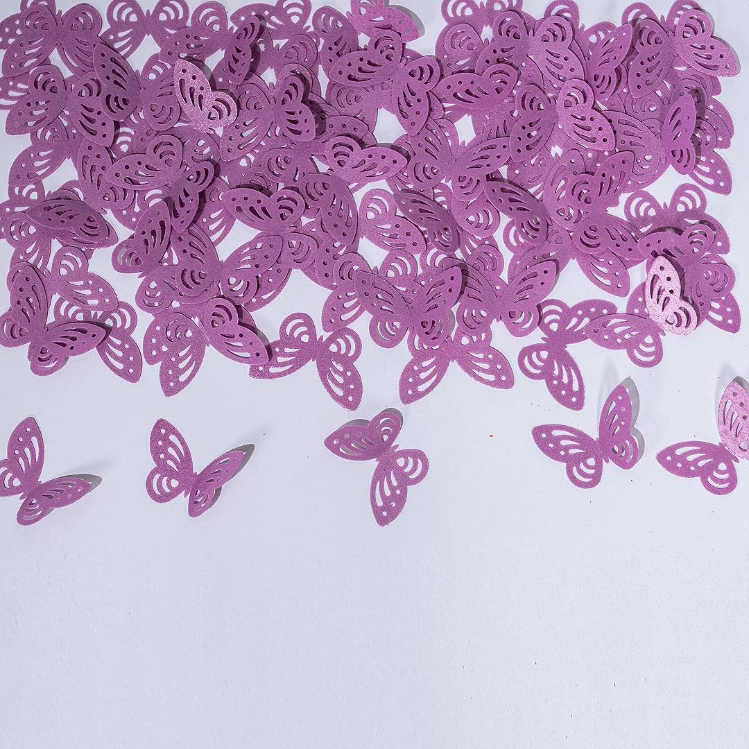 Purple Edible butterflies,Edible Flowers,Edible leaves, Wafer Paper Cake Cupcake Toppers for Decorating Rice Paper Flower Food Decorations for Baking Girl Birthday Party (Purple butterflies 60)