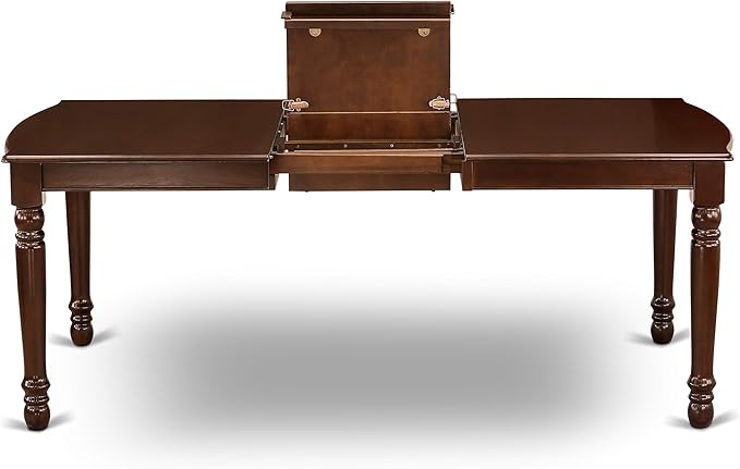 East West Furniture DOCA5-MAH-W 5 Piece Dining Room Table Set Includes a Rectangle Wooden Table with Butterfly Leaf and 4 Kitchen Dining Chairs, 42x78 Inch, Mahogany