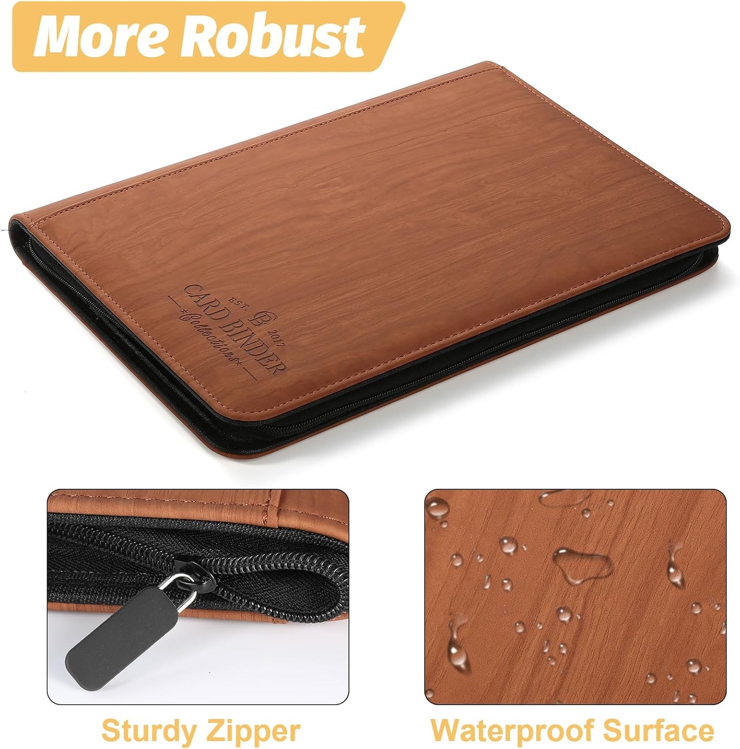 9 Pocket Card Binder, Premium Zip Trading Card Binder, 540 Double Sided Pocket PU Collection Binder, Collector Album, Card Folder for MTG, TCG, Sports Cards