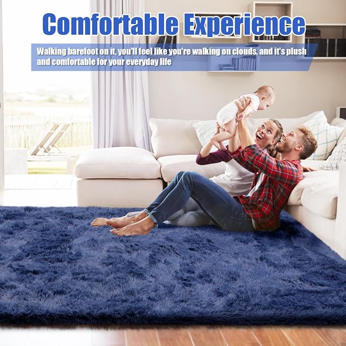 Shag Area Rug for Bedroom 4x6, Soft Fuzzy Rug Non-Shedding Indoor Plush Carpet - Image 5