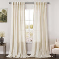Nanspring Warm Beige Linen Curtains 108 Inches Long by Nanspring