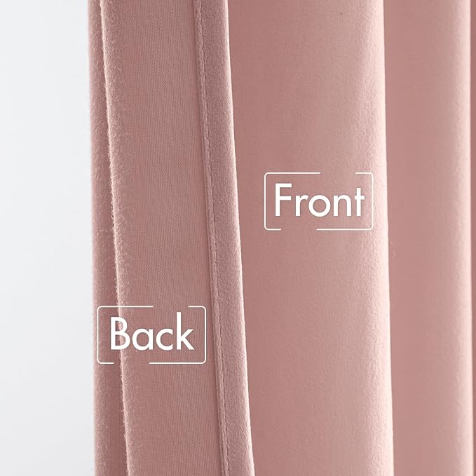 MIULEE Baby Pink Velvet Curtains 84 inches - Image 6