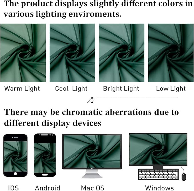 Lecloud Hunter Green Sheer Curtains 96 Inches Long 2 Panels, Airy Voile Solid - Image 7