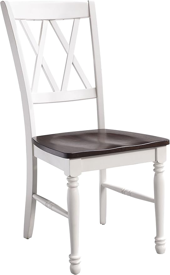 Crosley Furniture Shelby 7-Piece Traditional Dining Table Set for 6, Dinner Tables with Kitchen Chairs, Distressed White