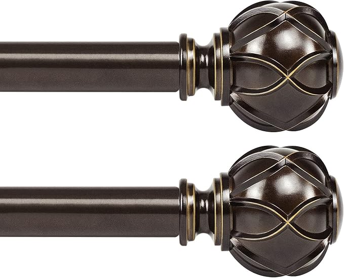 KAMANINA 1 Inch Curtain Rod Telescoping Single Drapery Rod 28 to 48 Inches by KAMANINA