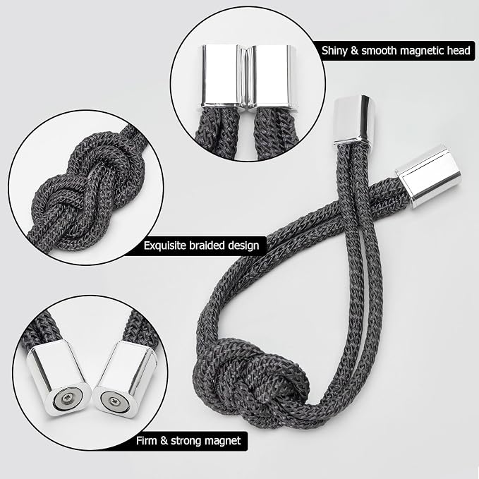 NICEEC 2 Pack Mini Magnetic Curtain Tiebacks Nordic Simple Style Drape Tie - Image 3