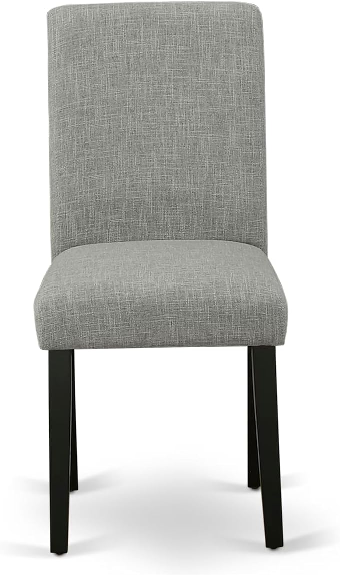 East West Furniture V697AB106-7 7 Piece Dinette Set Consist of a Rectangle Dining Room Table with V-Legs and 6 Shitake Linen Fabric Parsons Dining Chairs, 40x72 Inch, Multi-Color