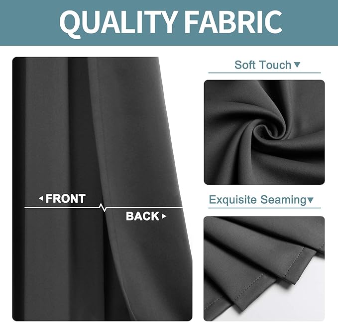 ChrisDowa Blackout Curtains 80 Inches Long 2 Panels Set - Image 3