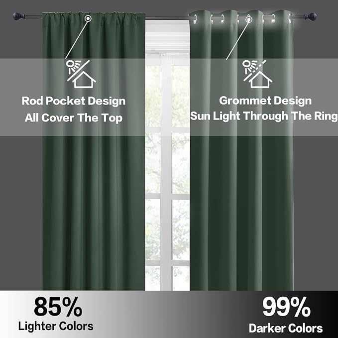 RYB HOME Blackout Privacy Bathroom Window Curtains, Short Thermal Insulated - Image 6